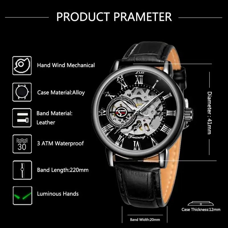Forsining Emperor – Black Gold Skeleton Edition (Automatic)